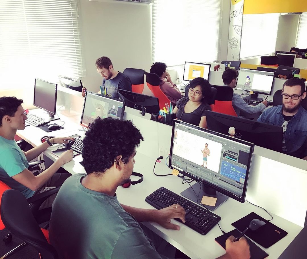 A equipe de animação
